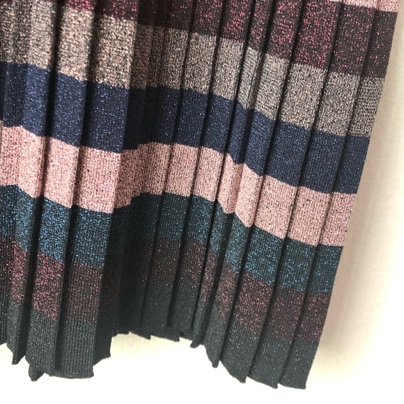 CLOSEOUT \Parker\• Multi-Stripe Pleated Midi Dress - Picture 7 of 16